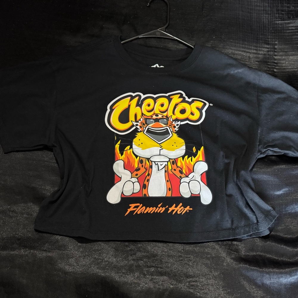 Forever 21 Black Cheetos Crop Top